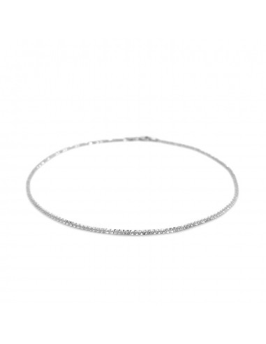 10k White Gold Sparkle Anklet 1.5mm la livraison gratuite