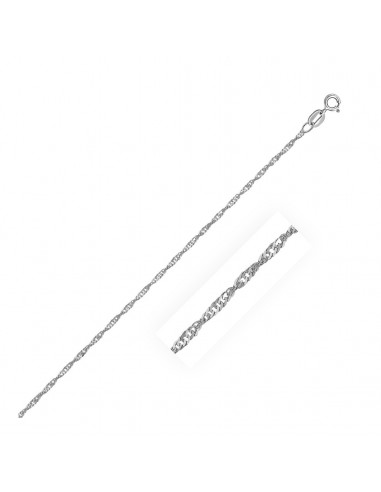 10k White Gold Singapore Anklet 1.5mm Les magasins à Paris