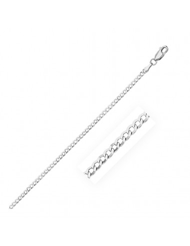 2.6mm 14k White Gold Curb Link Anklet en ligne des produits 