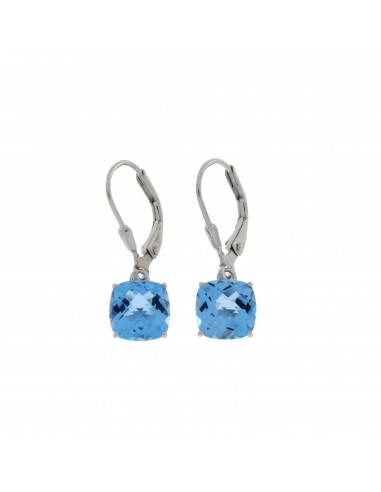 Natural Blue Topaz Dangle Earrings Sterling Silver en ligne des produits 