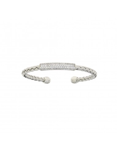 Natural Cubic Zirconium Bangle Bracelet Sterling Silver pour bénéficier 