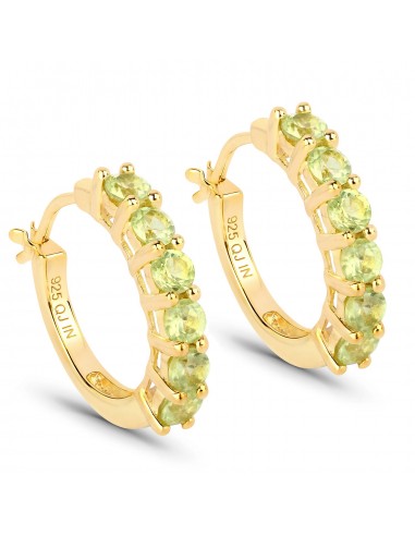 18K Yellow Gold Plated 1.20 Carat Genuine Peridot .925 Sterling Silver Earrings acheter